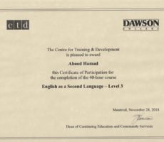 Dawson Third Level English Language