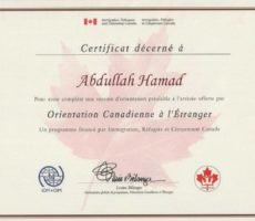 Orientation course before arrival to Canada
