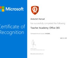 Microsoft Education Training Certificate